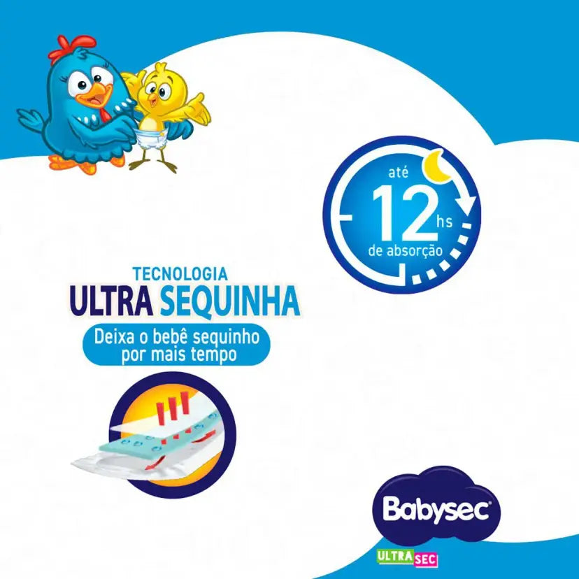 Fralda Babysec Ultrasec Galinha Pintadinha Hiper G 60 unidades