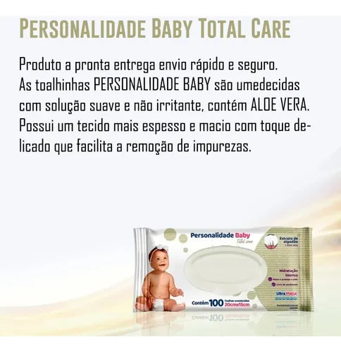 Toalhas Umedecidas Personalidade Baby Com 100 Unidades