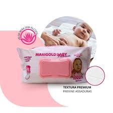 Toalha / Lenços Umedecidos Premium Rosa De 120 Unidades