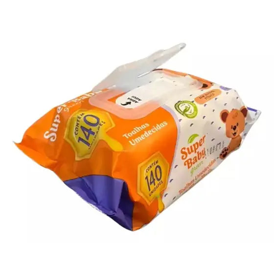 Toalha Umedecida para Bebê Super Baby Green 140 Unidades - BABYSEC