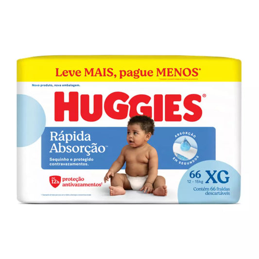 Fralda Huggies Rápida Proteção XG 66 unidades