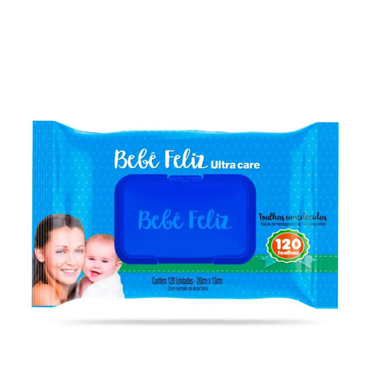 Lenço Umedecido Bebê Feliz Ultra Care Aloe Vera 120 Unidades