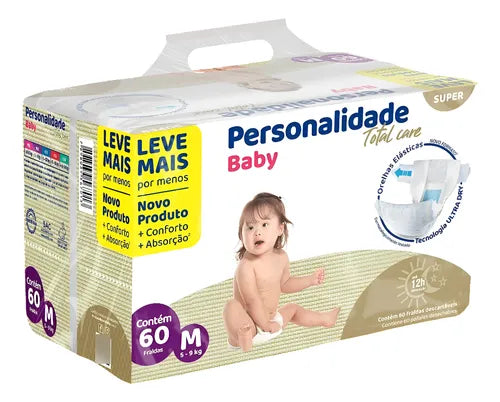 Fralda Personalidade Total Care Tamanho M - 60 Fraldas