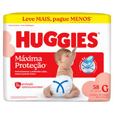 Fralda Huggies Máxima Proteção G 58 unidades