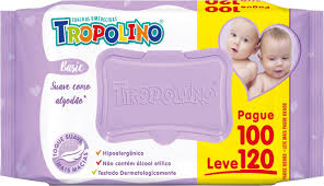 Toalha Umedecida Tropolino 120 Folhas LEVE 120 PAGUE100 - BEBE LIMPINHO