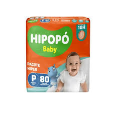 Fralda Hipopó Baby Hiper P - 80 Unidades